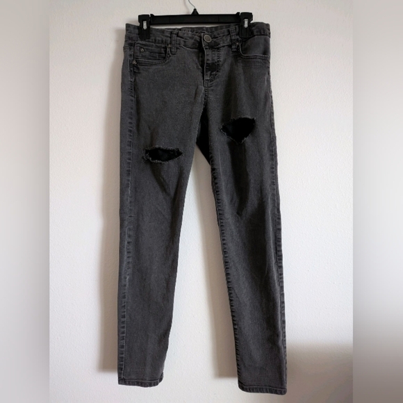 Kut From The Kloth Women's Size 6 Diana Skinny Jeans Gray Black Wash Distressed - Picture 1 of 9